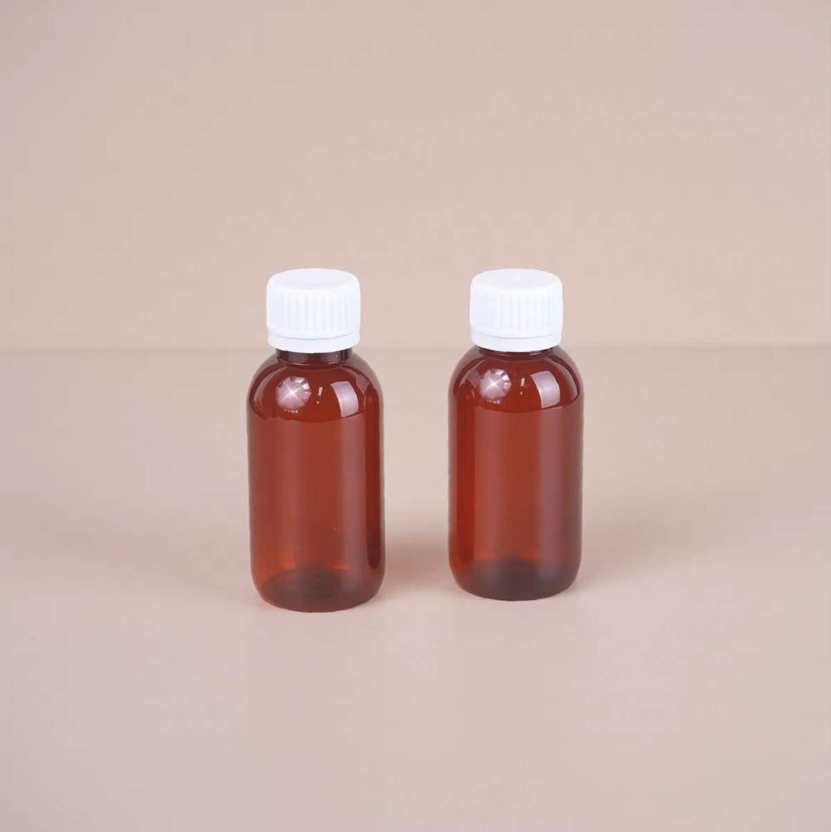 Brown Plastic PET Drug-grade Simple Syrup Bottle