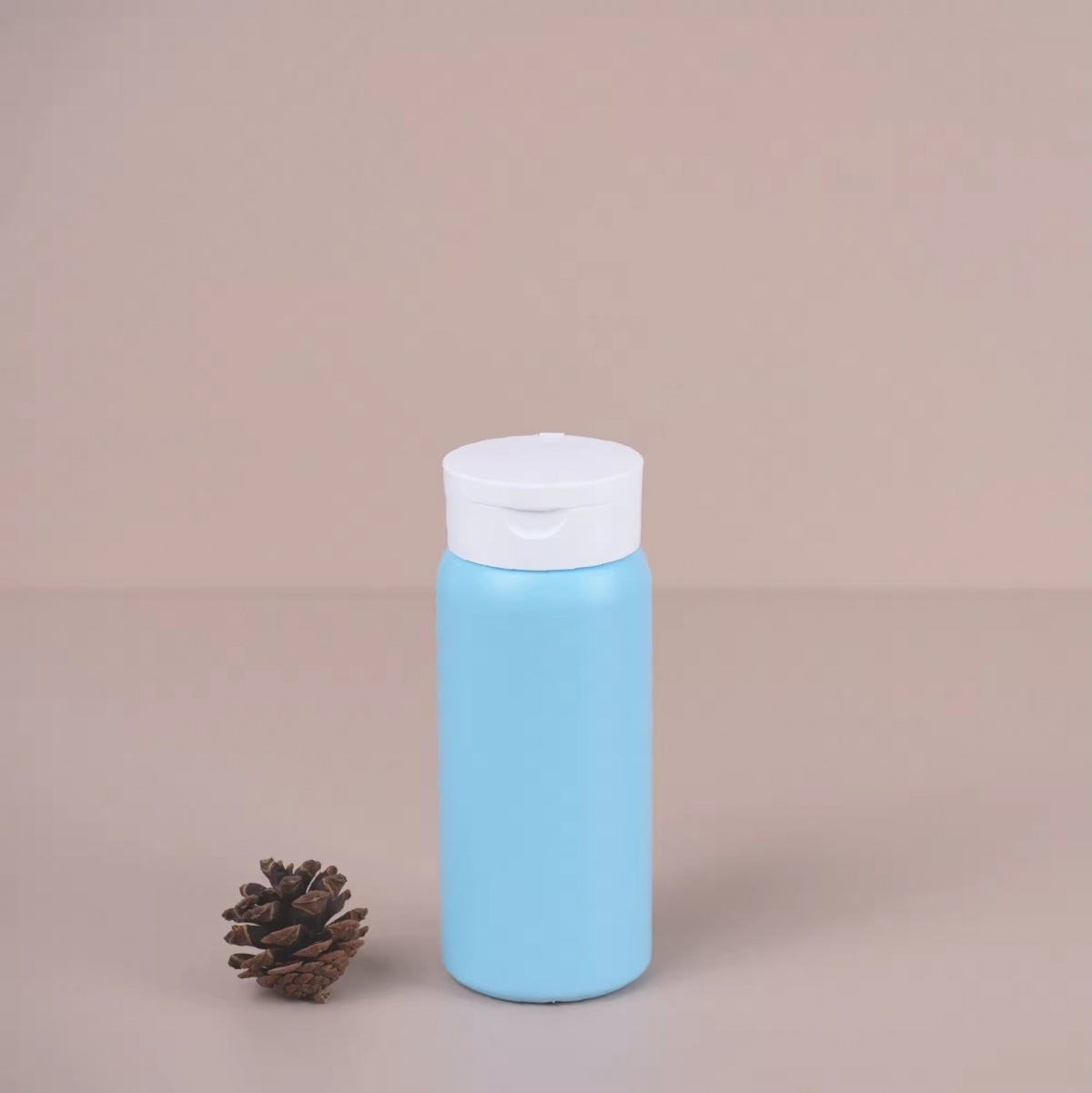 Blue Plastic Cosmetic HDPE Talcum Powder Bottle